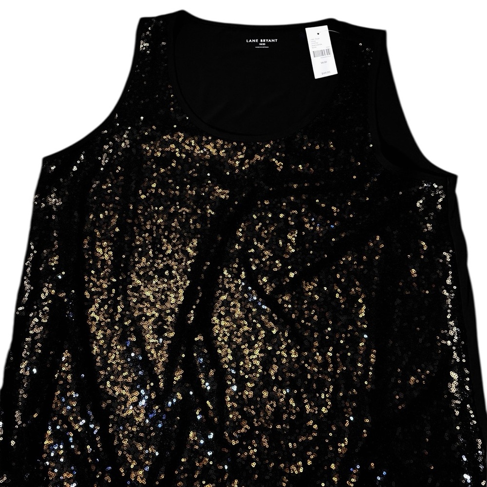 Lane Bryant Sequin Tank Top Black Size 18-20 - Picture 4 of 5